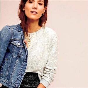 Anthropologie Shimmer Dolan Left Coast Sparkle Sweatshirt